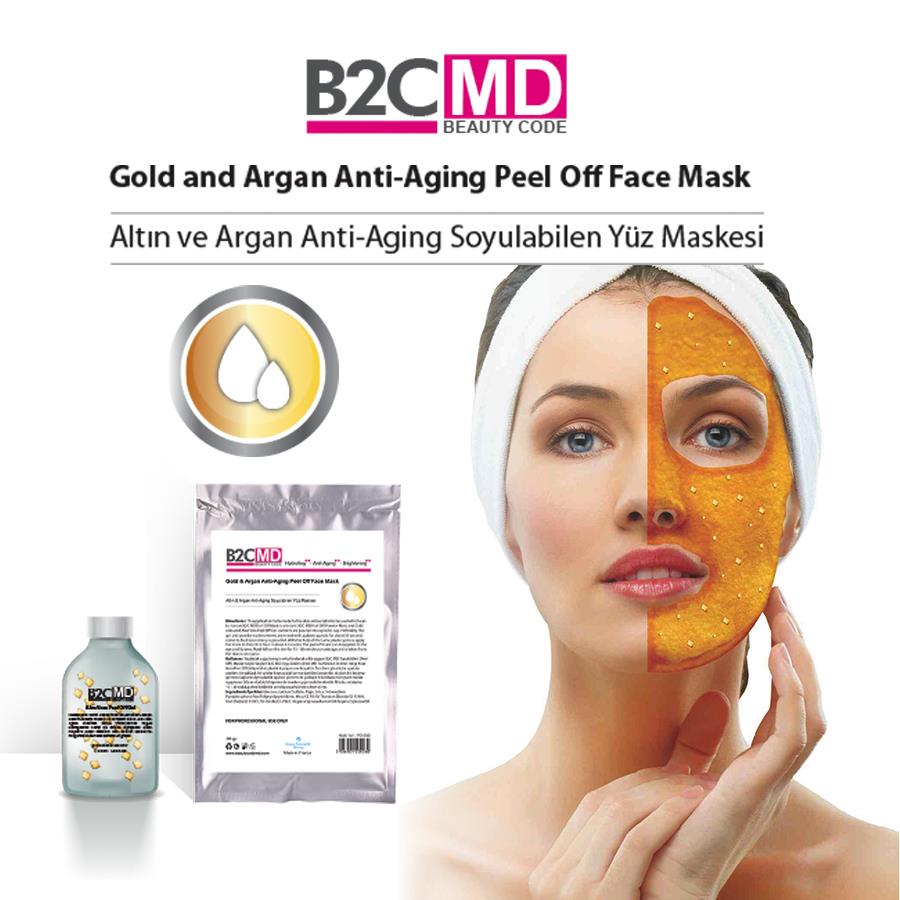 Altın ve Argan Anti-Aging Soyulabilen (Peel Off) Yüz Maskesi Bakım Seti